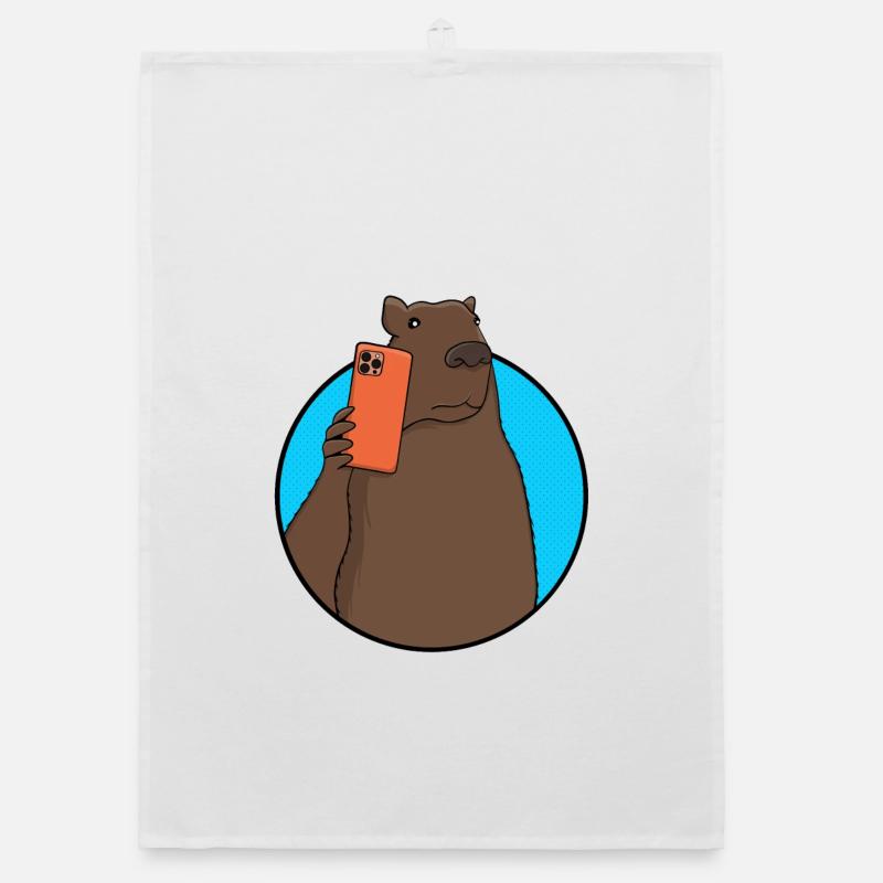 Influenceur des médias sociaux Capybara - Torchon bio - blanc