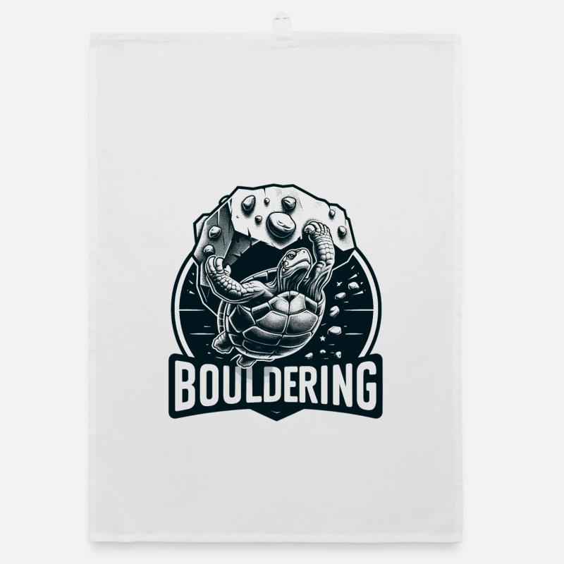 Bouldering Turtle Climbing Gift Organic dish towel