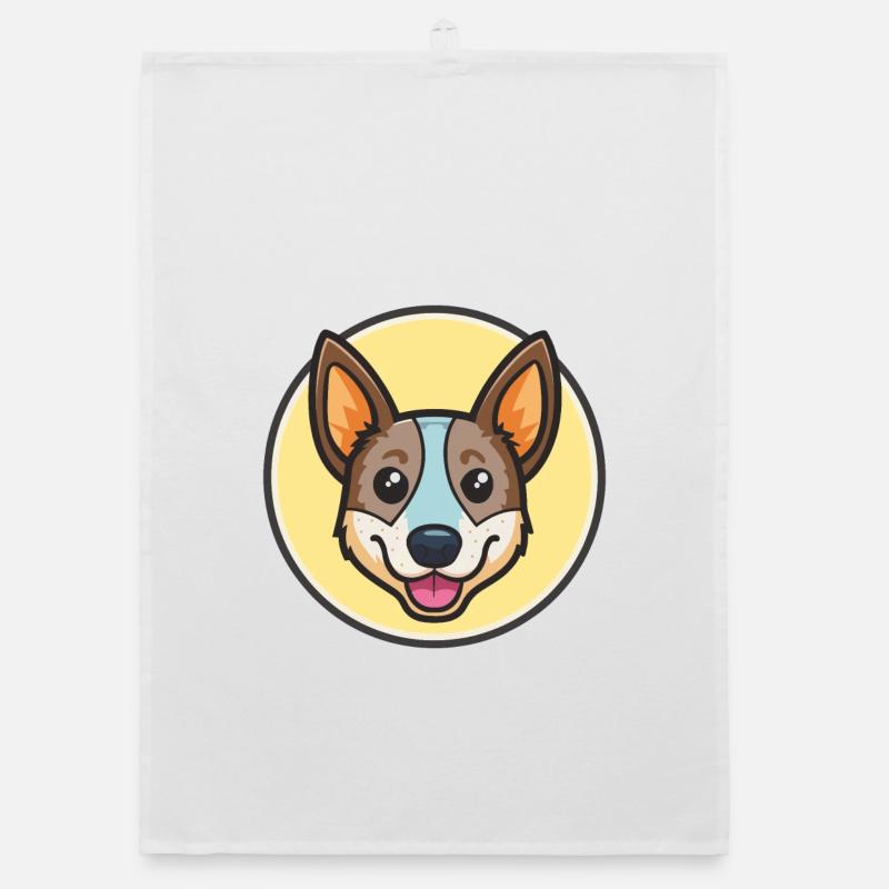 Australian Stumpy Tail Cattle Dog Breed Cartoon Organic dish towel