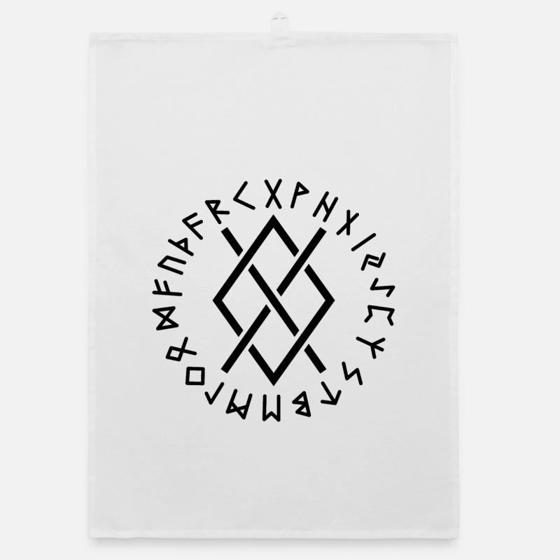 Gungnir-Runen schwarz Organic Geschirrtuch