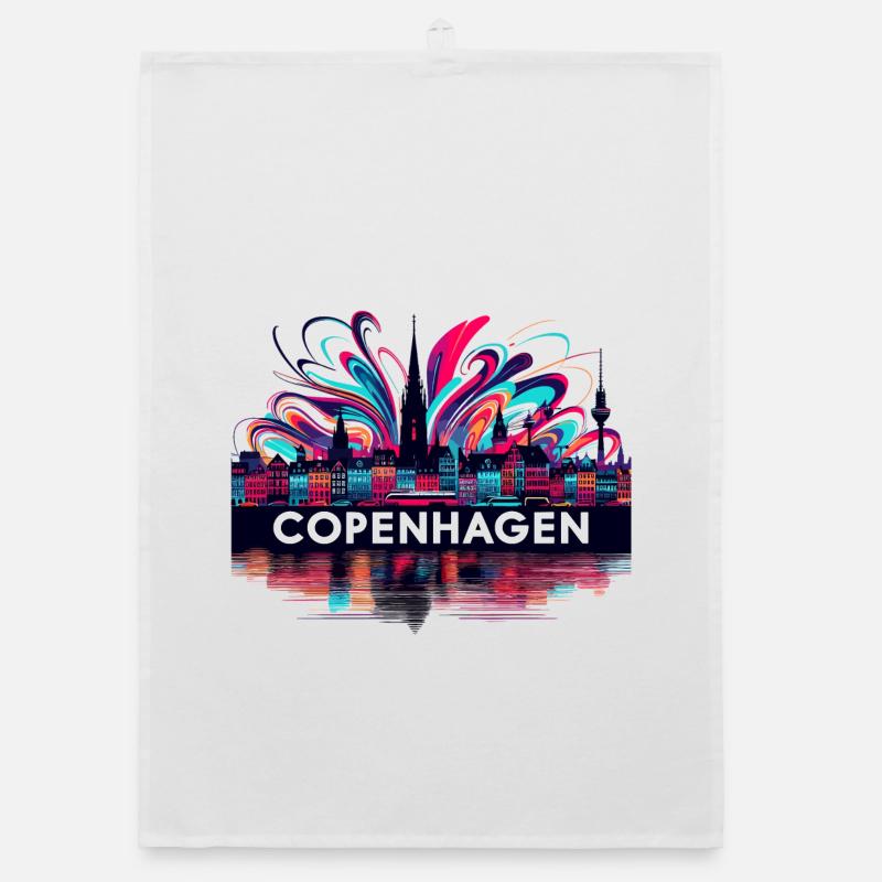 Copenhague Capitale Danemark Cadeau Torchon bio