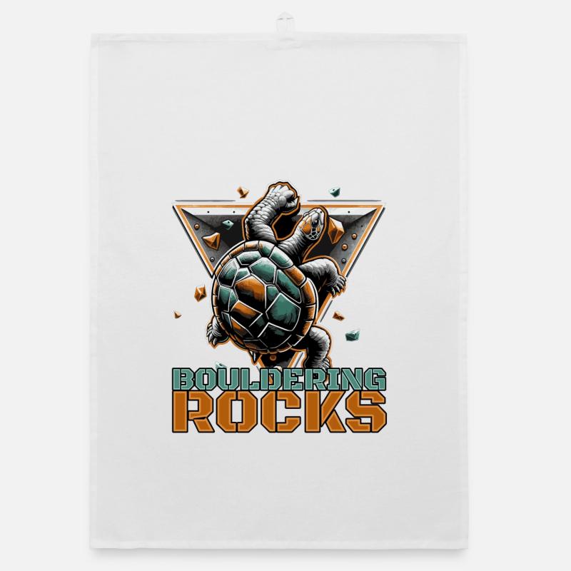 Bouldering Rocks Turtle Climbing Gift Organic dish towel