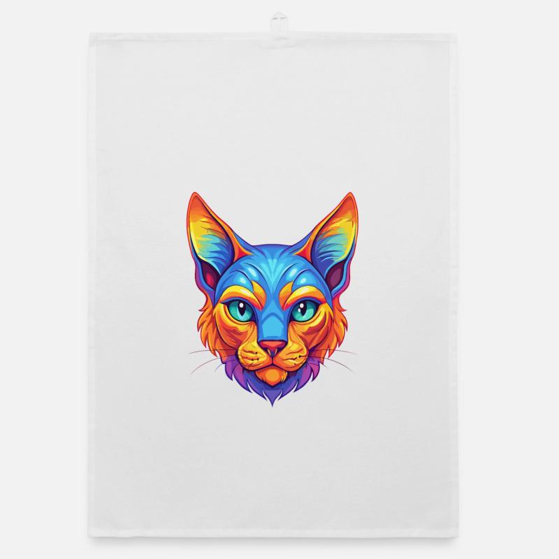 German Rex Katzenrasse Cartoon Kawaii Tier Haustier Organic Geschirrtuch