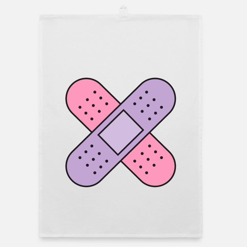 Gips Kreuz Farbe - Organic Geschirrtuch - Weiß