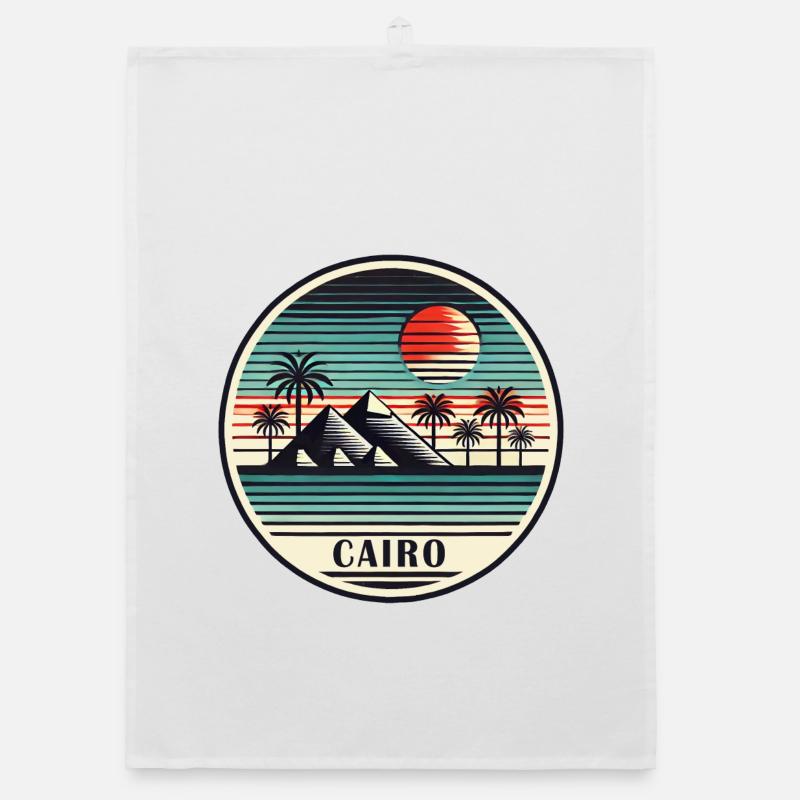 Cairo Egypt Pyramids Desert Organic dish towel