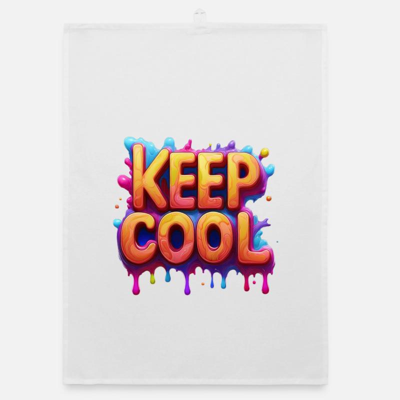 Keep cool text in 3D Organic dish towel