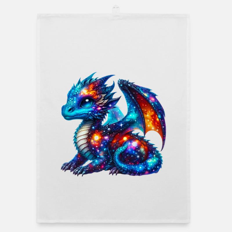 Drache - Organic Geschirrtuch - Weiß