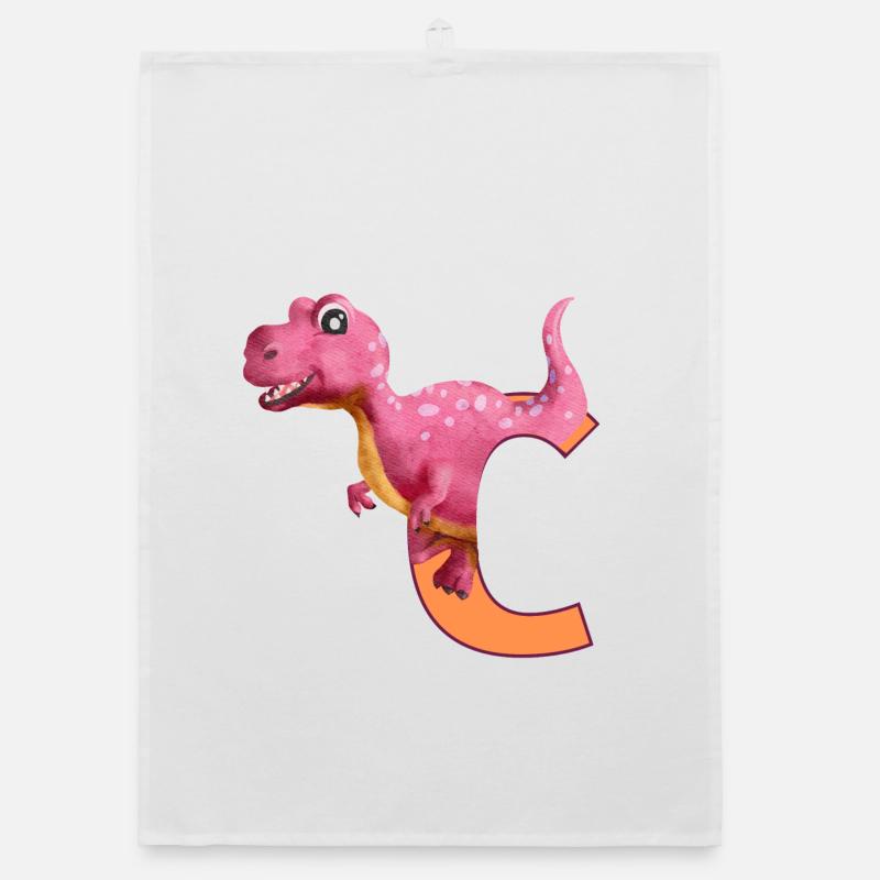 C - DINOSAUR, customizable Organic dish towel