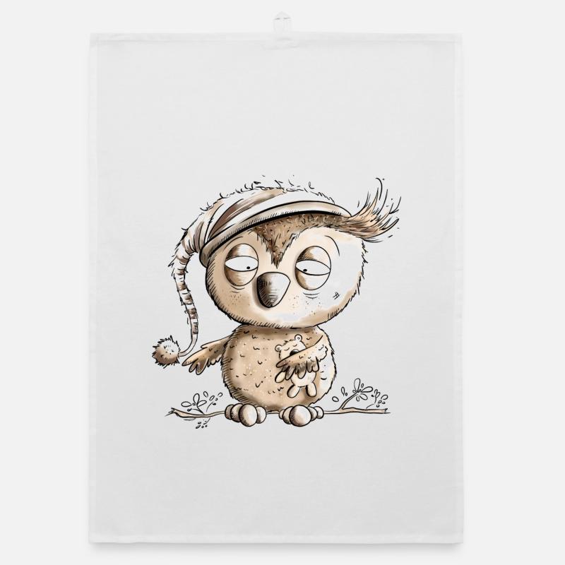 Kleine Nachteule Eule Organic Geschirrtuch