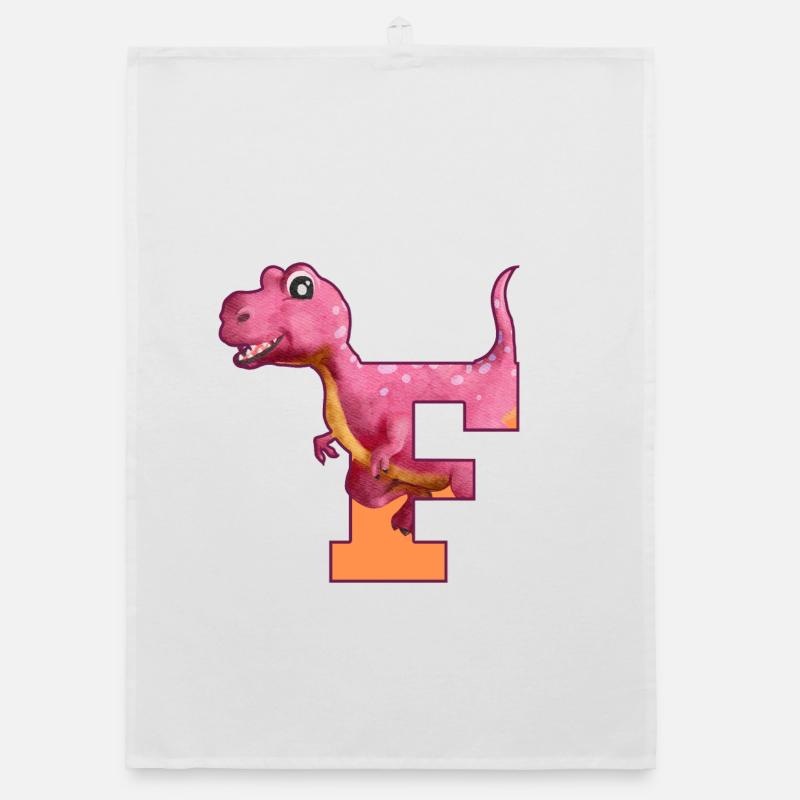 F - DINOSAUR, customizable Organic dish towel