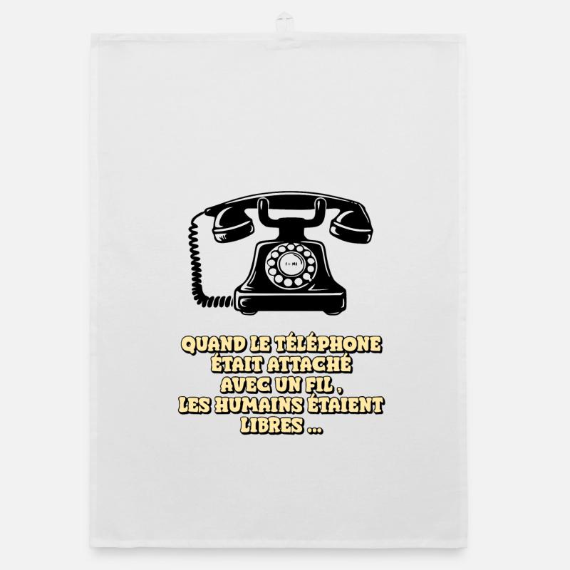 Wenn das Telefon ein Kabel hatte Organic Geschirrtuch