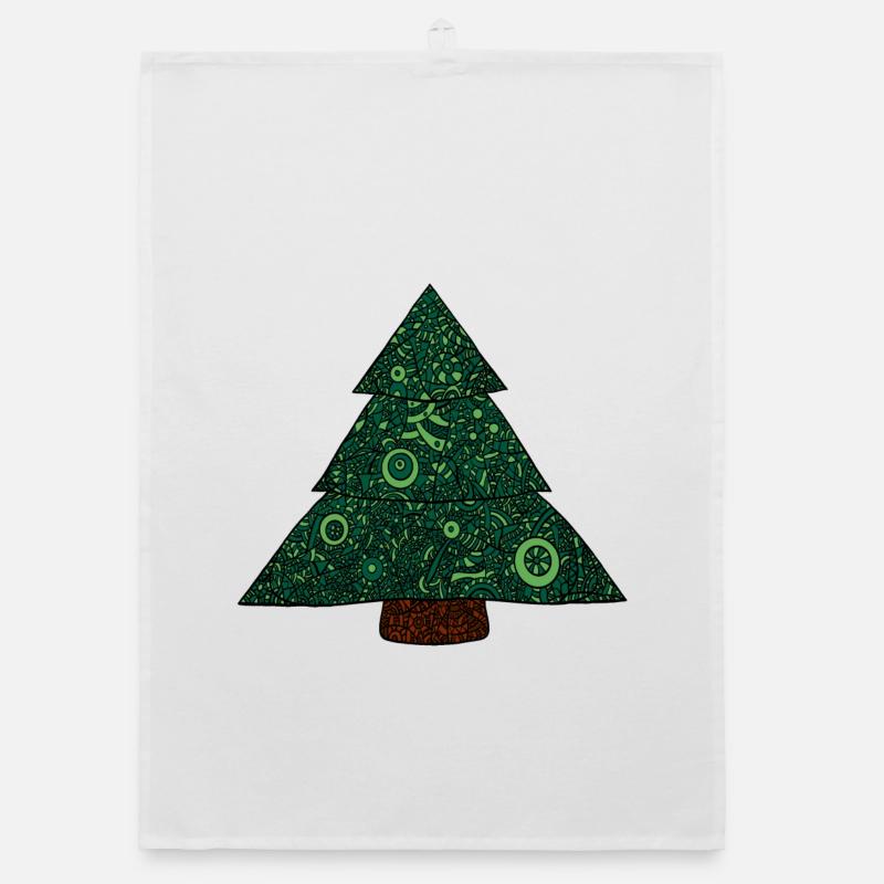Mandala Christmas Tree Organic dish towel