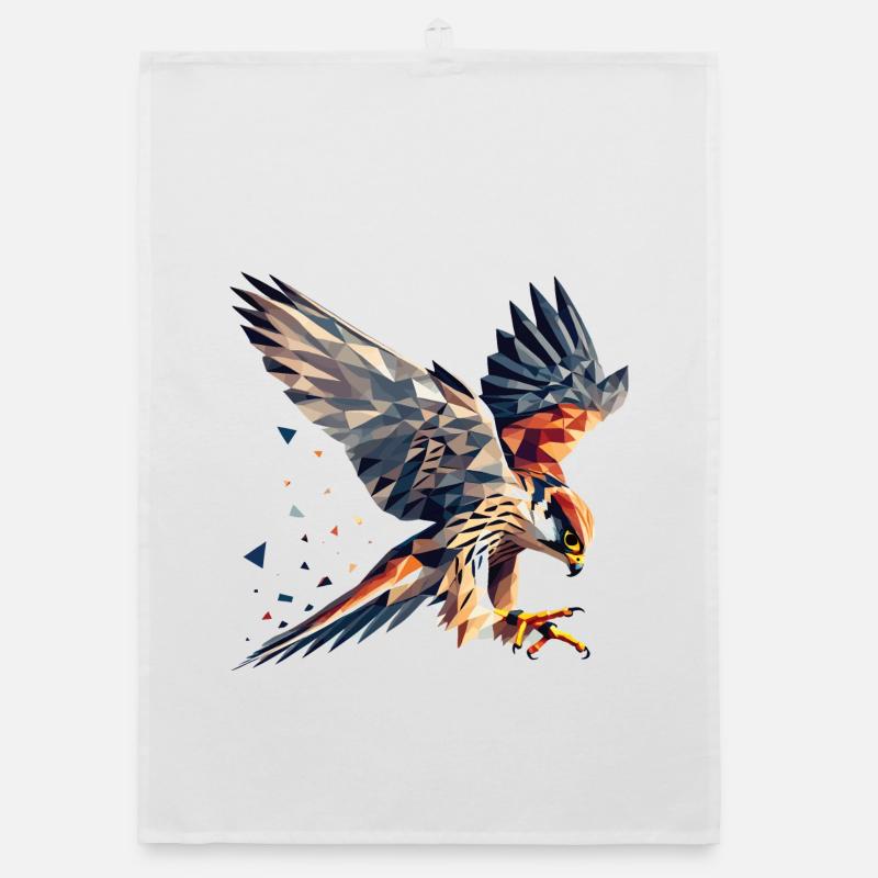 Falke Greifvogel Polygon Stil Organic Geschirrtuch