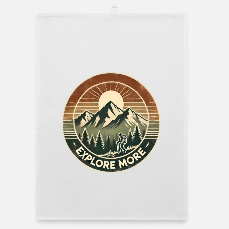 Explore More - Organic dish towel - white