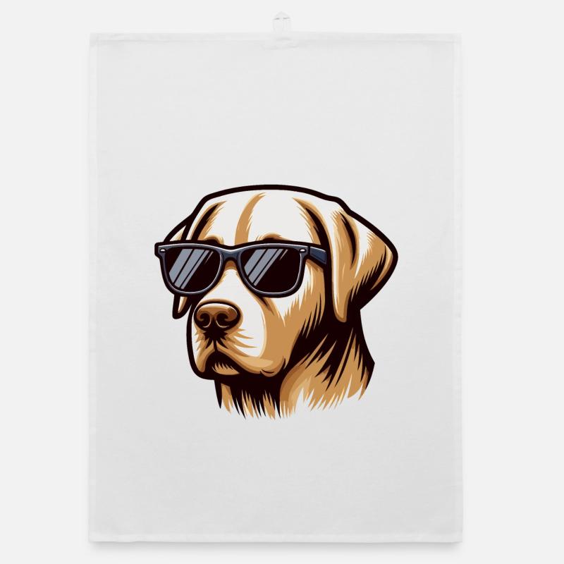 Tête de chien Labrador cool Torchon bio