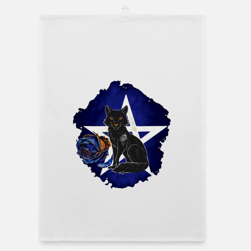 Gothic-Fuchs, verwelkte Rosenblüte, vanitas Organic Geschirrtuch