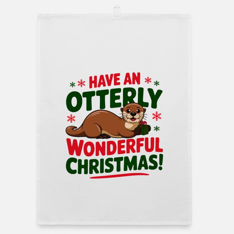 Conception de célébration de Noël Otterly Torchon bio