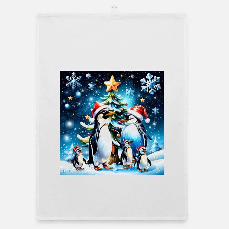 Pingouins mignons Torchon bio