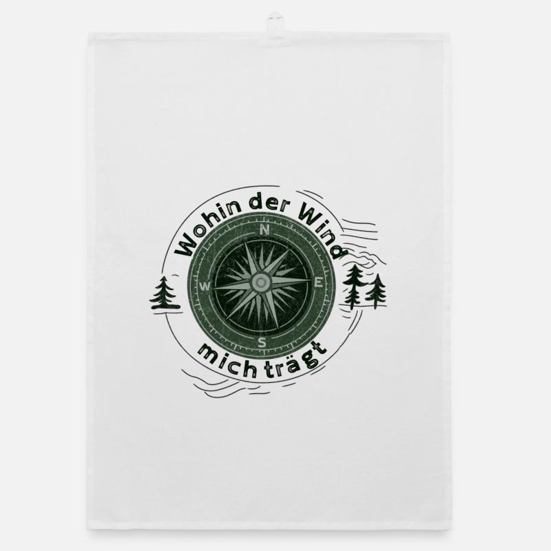 Compass Design – Where the Wind Takes Me Organic dish towel