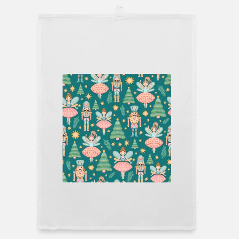 Whimsical Nutcracker Ballet Pattern Organic dish towel