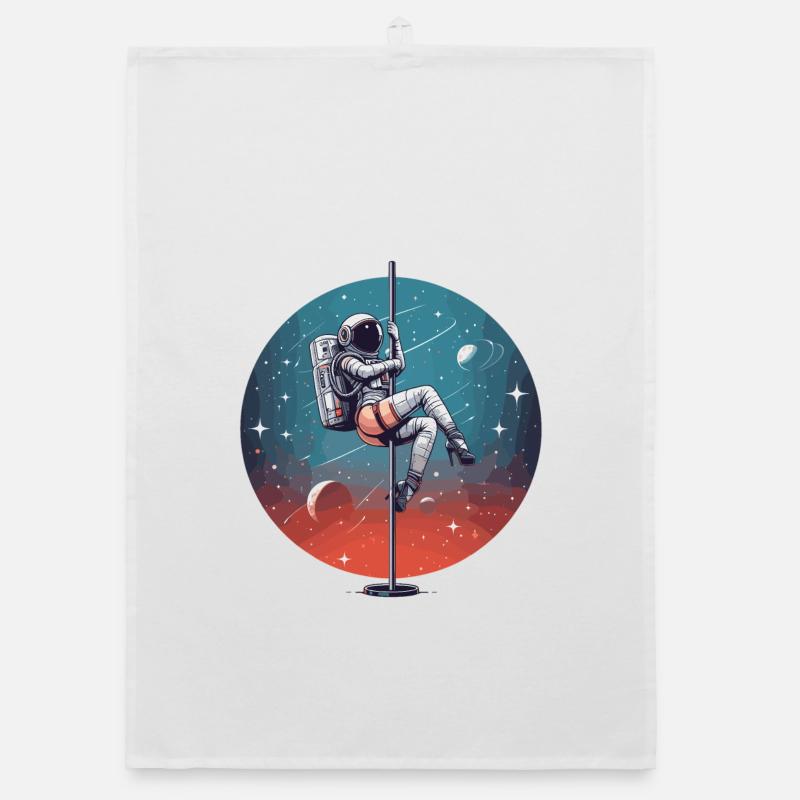 Pole Dance Astronaut Pole Dance Gift Organic dish towel
