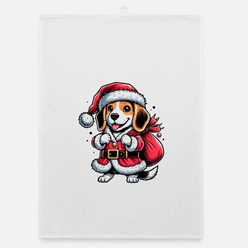 Beagle Weihnachtsmann Organic Geschirrtuch