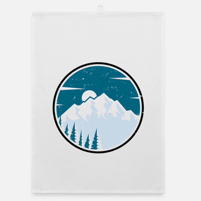 Winter Peak Circle Forest Organic dish towel