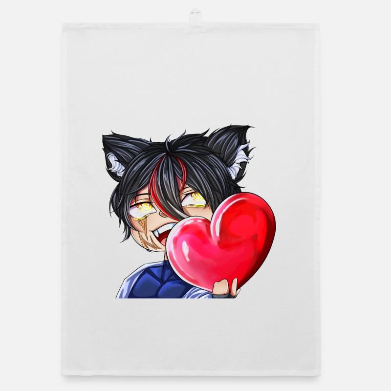 Chibi mit Herz Organic Geschirrtuch