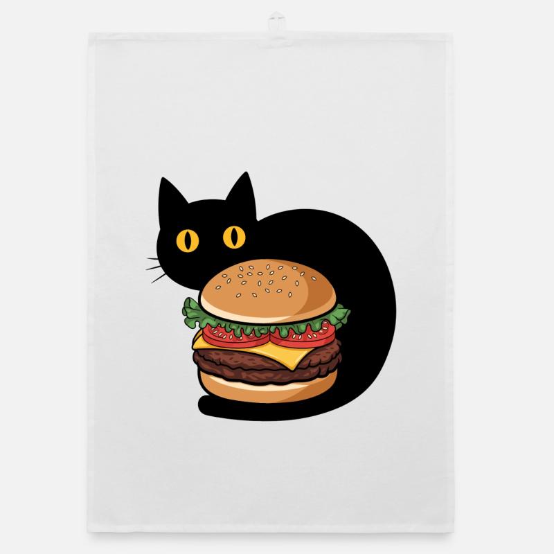 Burger Katze Organic Geschirrtuch