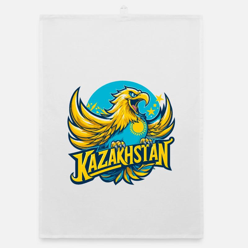 Kazakhstan Eagle Sun Flag Flag Gift Organic dish towel