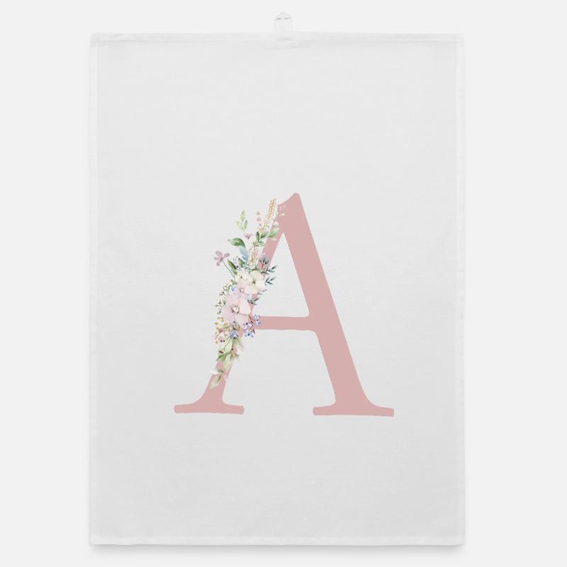 A Monogram, Floral, Personalizable Organic dish towel