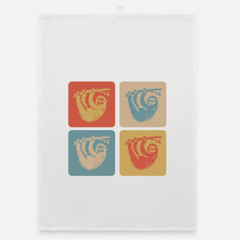 Relaxed sloth – take it easy Organic dish towel