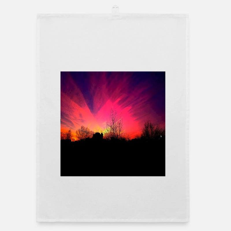 Sunset Violet Sunset Affiche Torchon bio