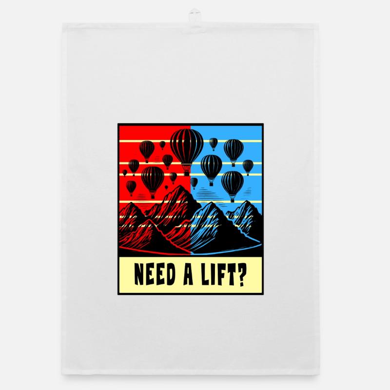 Conception de montgolfière Torchon bio