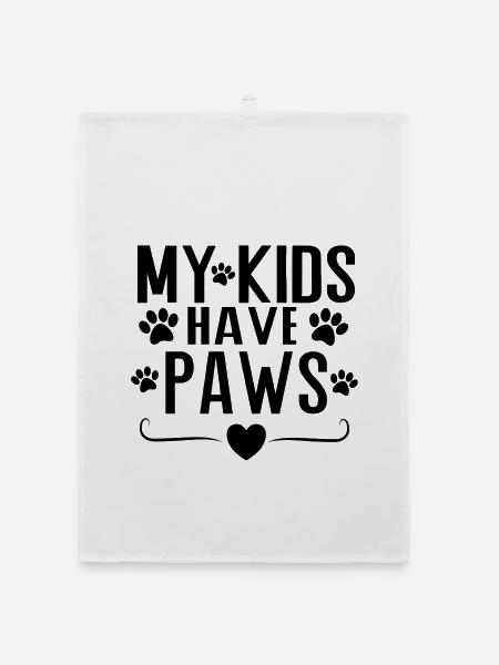 My Kids Have Paws – Dog Parent Statement Design - Organic Geschirrtuch - Weiß - Vorne