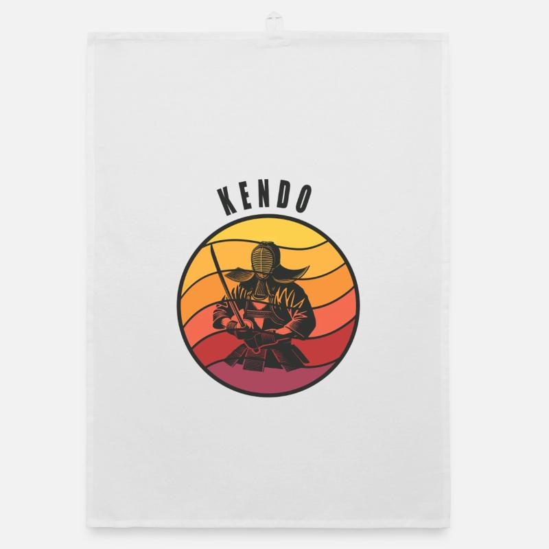 Retro Kendo Samurai Style Organic dish towel