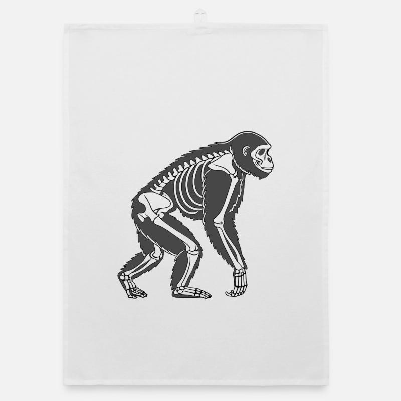 Squelette de gorille - Conception d’animaux sombres dans le style vectoriel Torchon bio