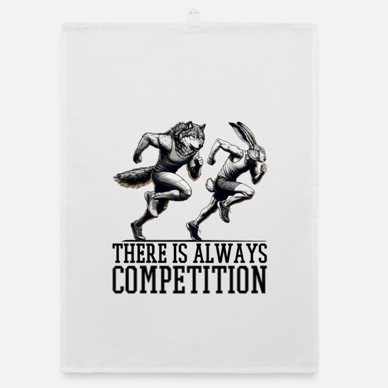 Competition Hare and Wolf Competition Gift Organic dish towel