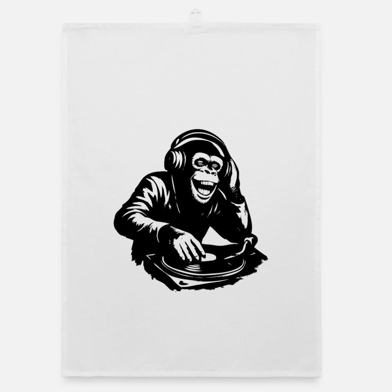DJ The Monkey Dance Banksy Style Organic Geschirrtuch