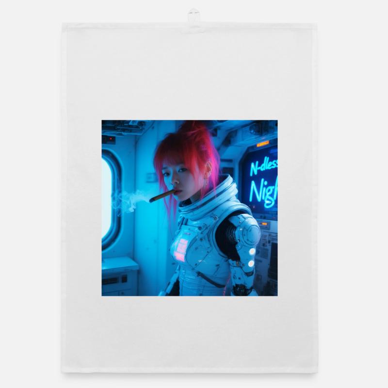 Space Soldier mit einer Zigarre Organic Geschirrtuch