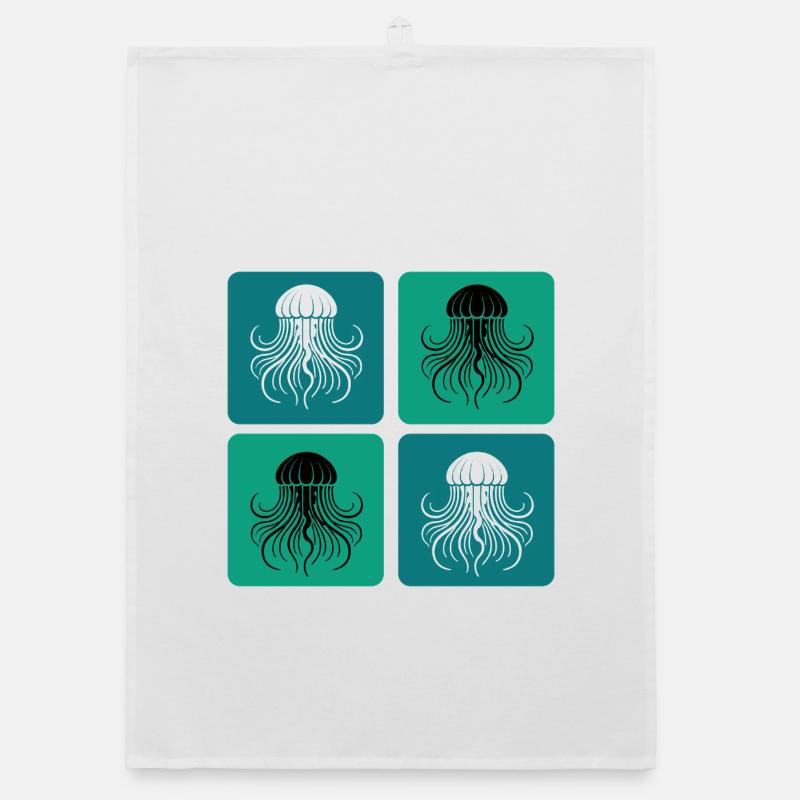 Jellyfish – Minimal Ocean Art Organic dish towel