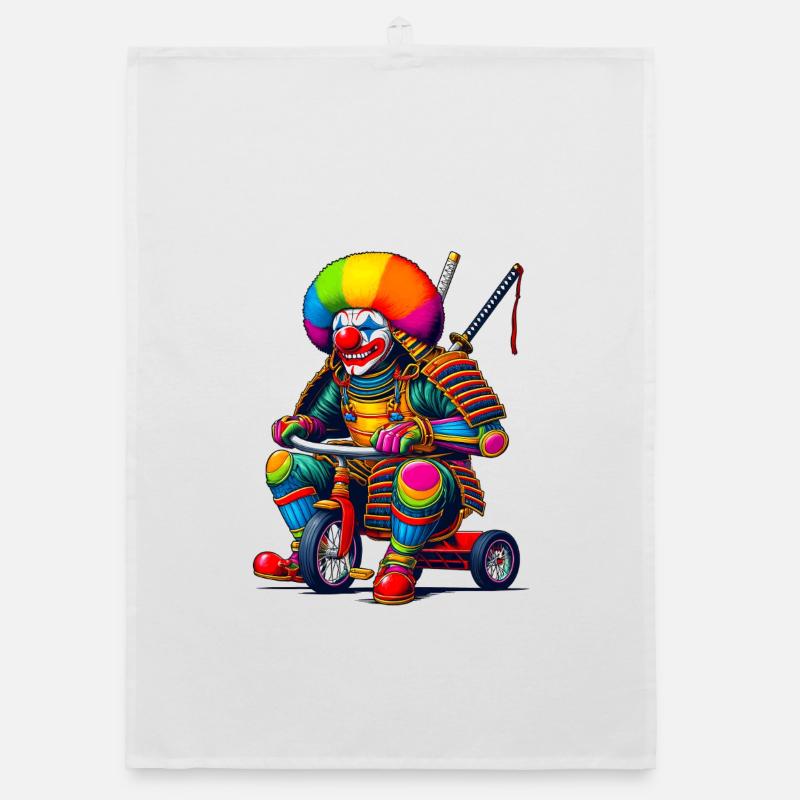 Samurai Clown Organic dish towel