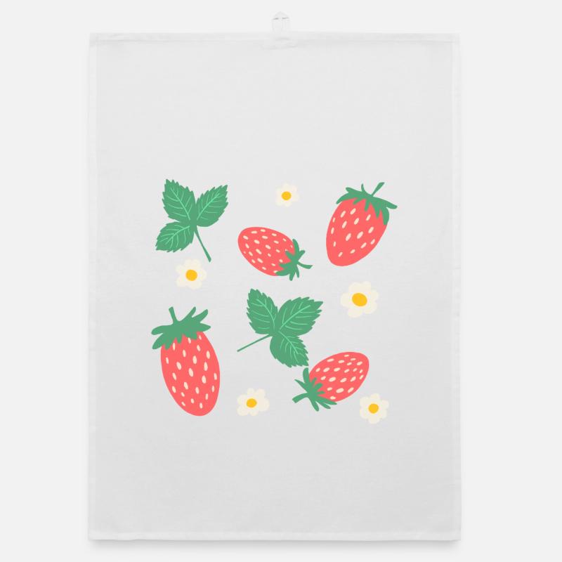 Hübsche wilde Erdbeeren Illustration Organic Geschirrtuch
