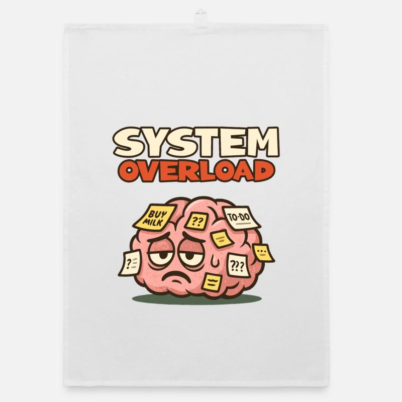 System Overload Brain Organic dish towel