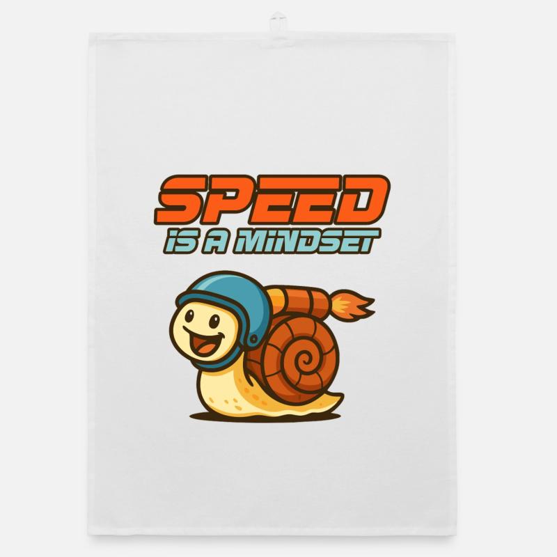 Réfléchis vite - Escargot avec casque Torchon bio