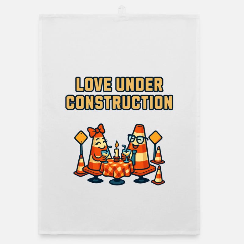 Love under construction: Traffic cones Organic dish towel