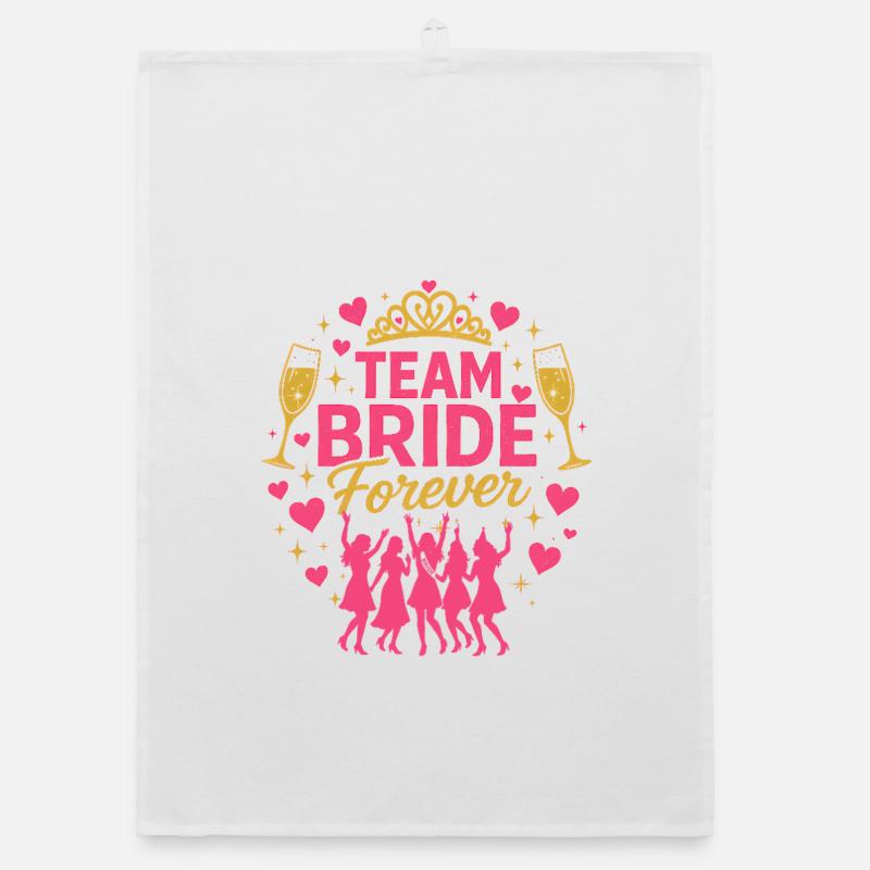 Team Bride Forever soirée fun - Torchon bio - blanc