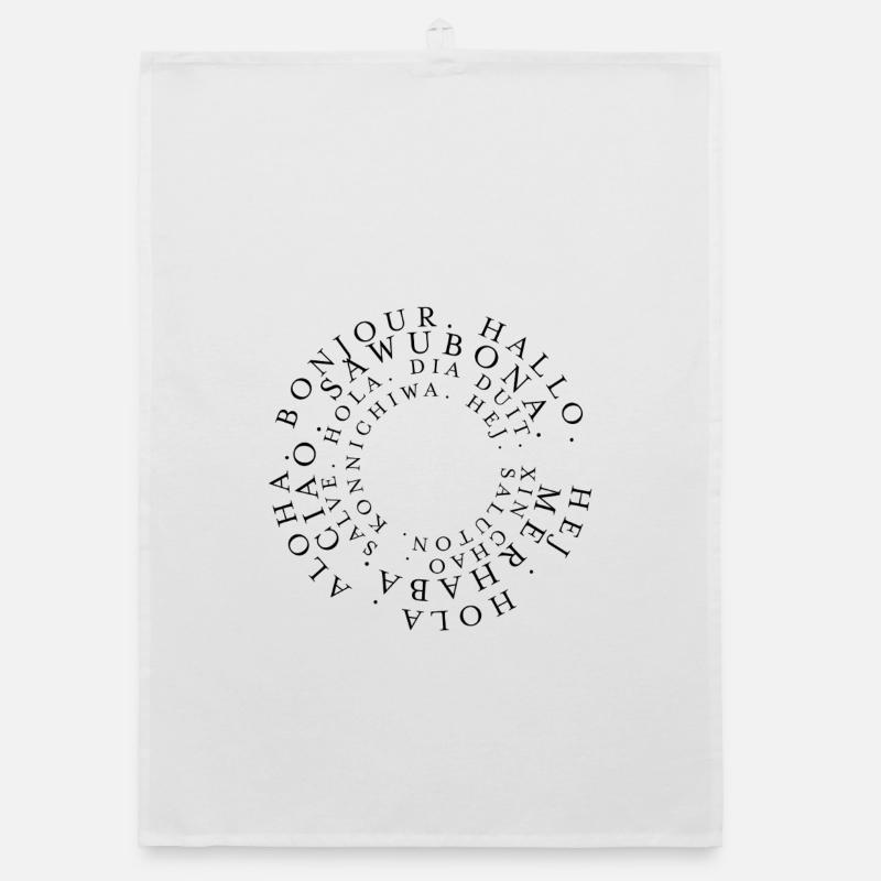 Welcome Hello in different languages Organic dish towel