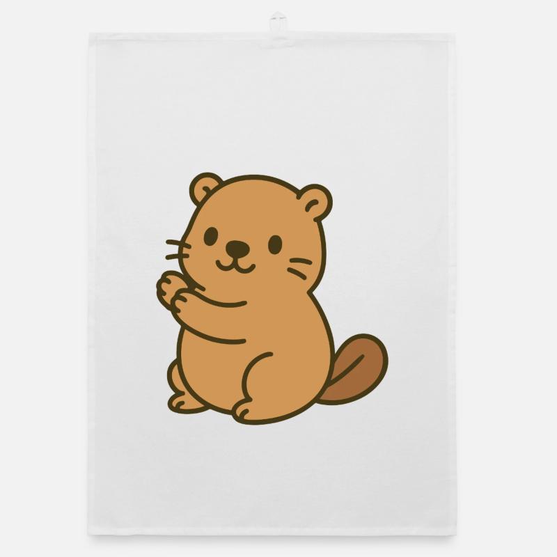 Mignon bébé castor Torchon bio