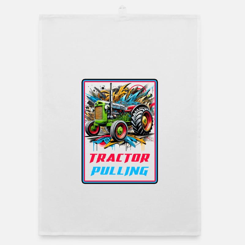 Tractor Pulling Power Organic dish towel
